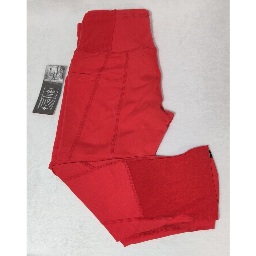 Oiselle Triple Threat Capris Leggings- athletic pants yoga Size 2- red new